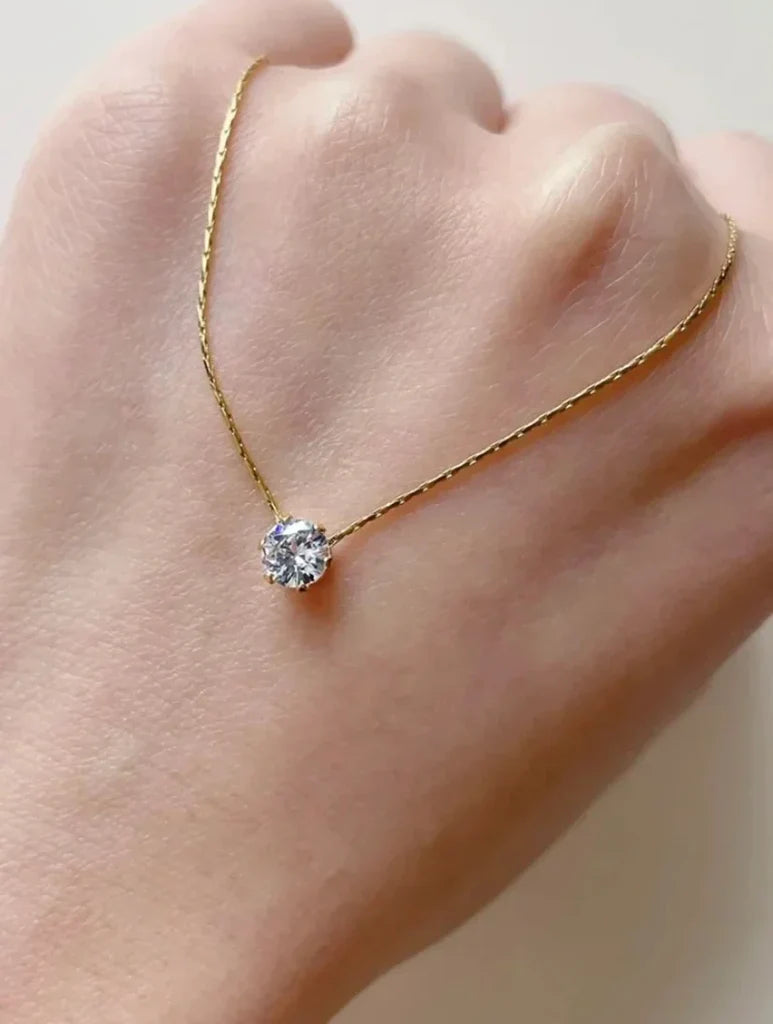 Stillness Solitaire Diamond Necklace for Women
