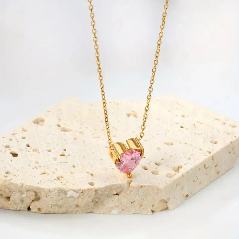 Blush Heart Mini Necklace for Women