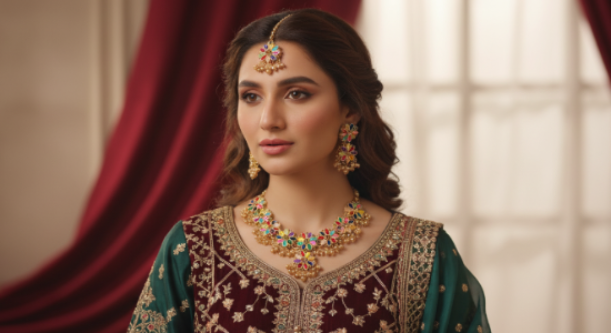 Full Kundan Flower Glow Set  Party Wear Edition | Earrings, Necklace & Tikka (Golden & Multi Shades) ✨