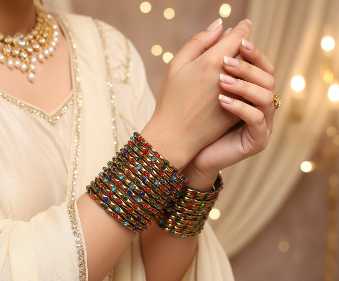 Multi-Tone Serpent Bangle Set  (A Desi-Glam Touch by MeherZar Jewelry)