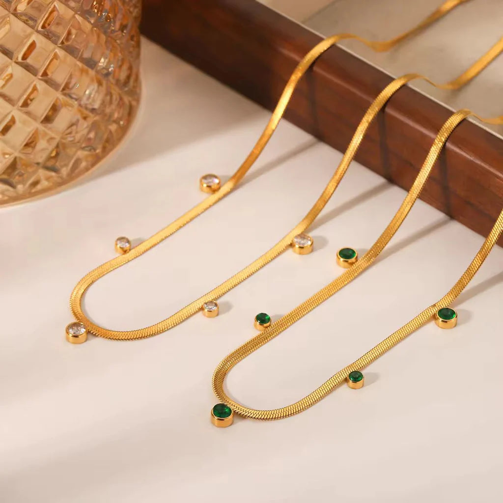 Stillness Snake Chain Stone Necklace for Women