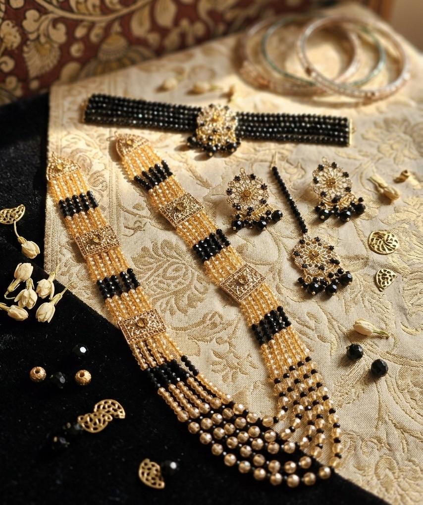 Stillness Floral Design Choker & amp Mala Set for Women