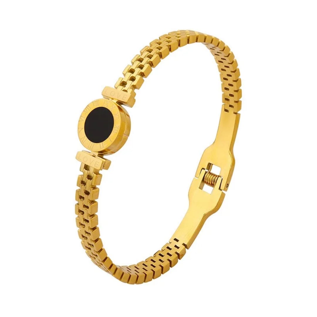 Stillness Luxury Roman Dial Stainless Steel Bangle Bracelet for Women