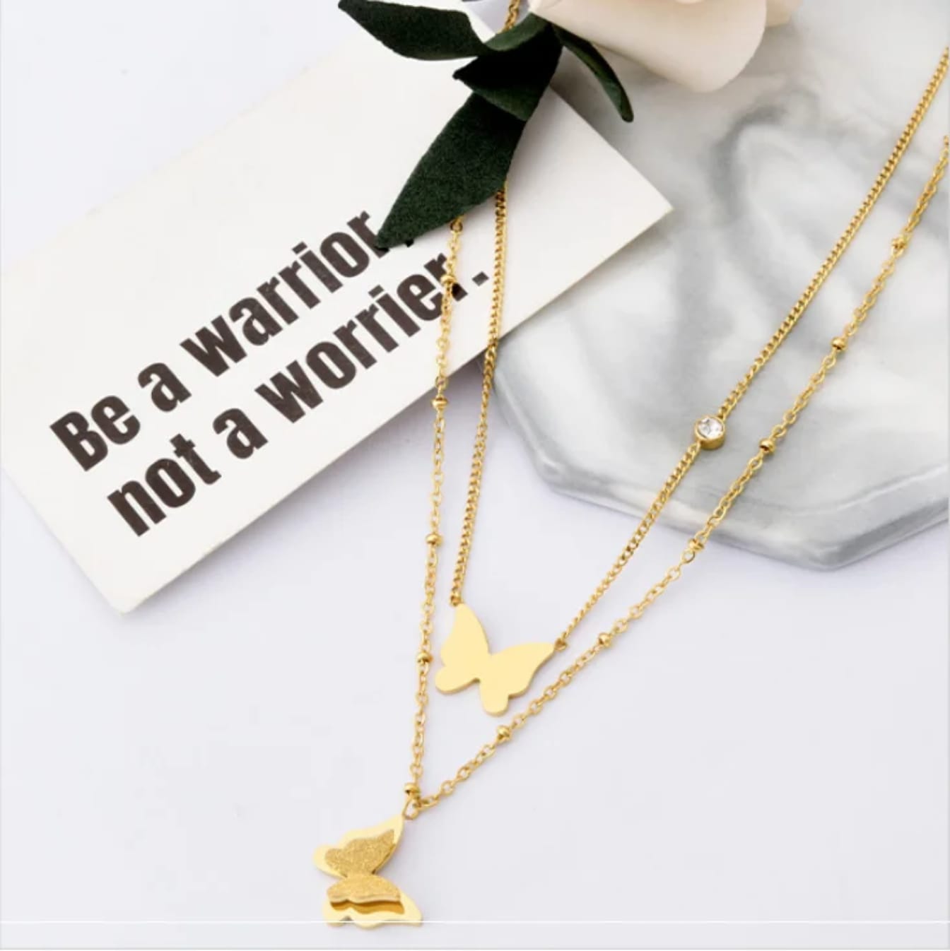 Flutter Grace Butterfly Stainless Steel Locket Chain for Women
