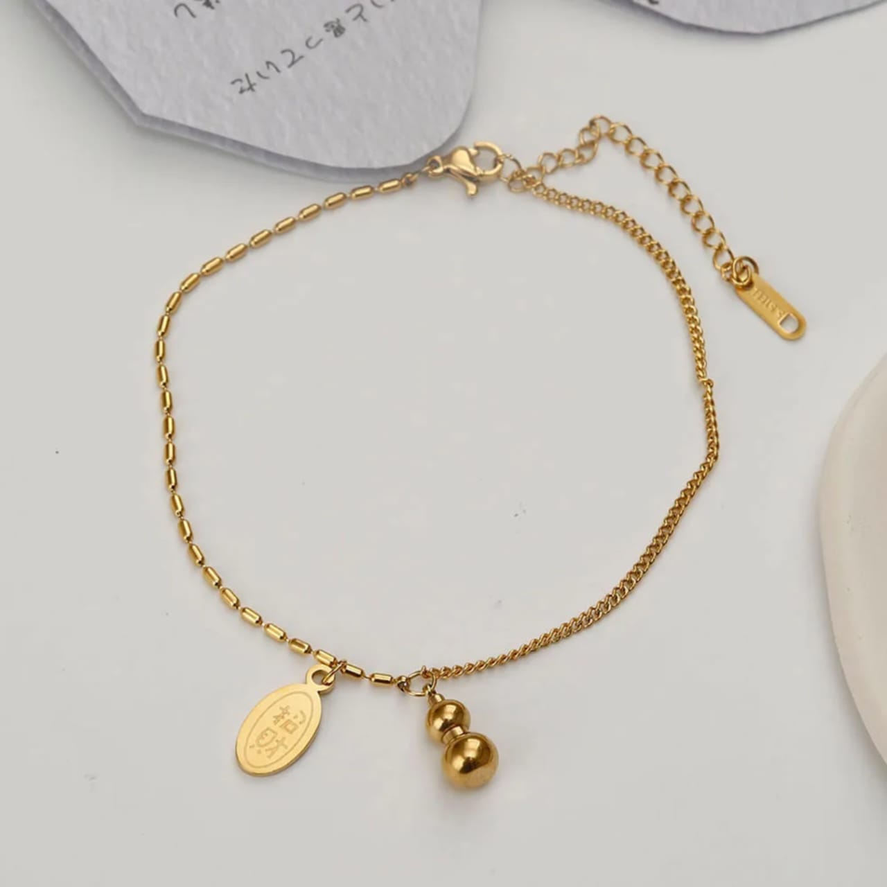 Stillness Charm Stainless Steel Anklet for Women