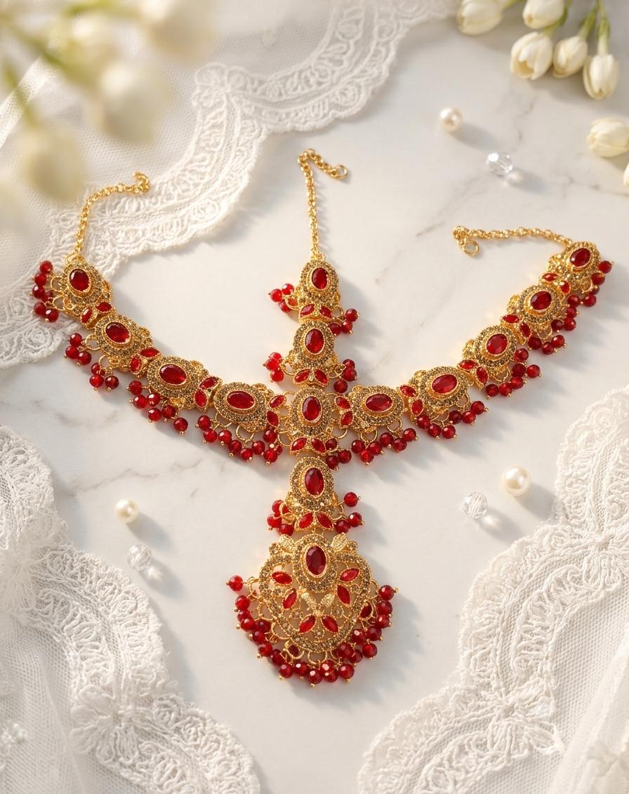 Royal Zircon Stone Matha Patti for Women – Bridal & amp; Party Wear