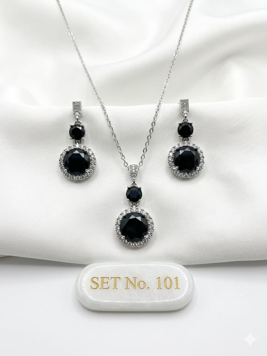 Luxe Zircon Locket Set for Women – Fancy Party Wear Collection