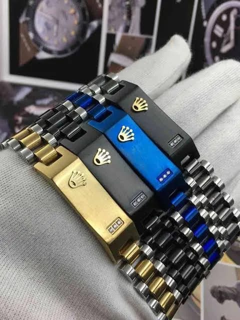 Royal Blue Rolex Stainless Steel Bracelet for Women