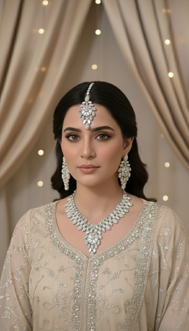 Eagle Kundan Glow Set Necklace,Earring and Tikka silver Edition | Party Wear Collection ✨