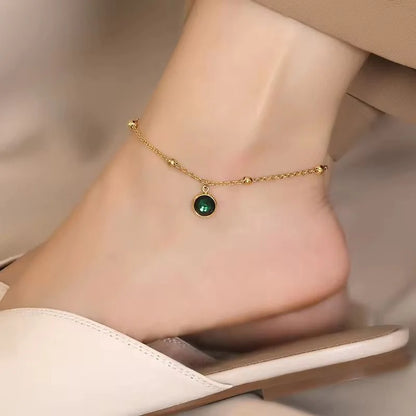 Emerald Glow Anklet for Women