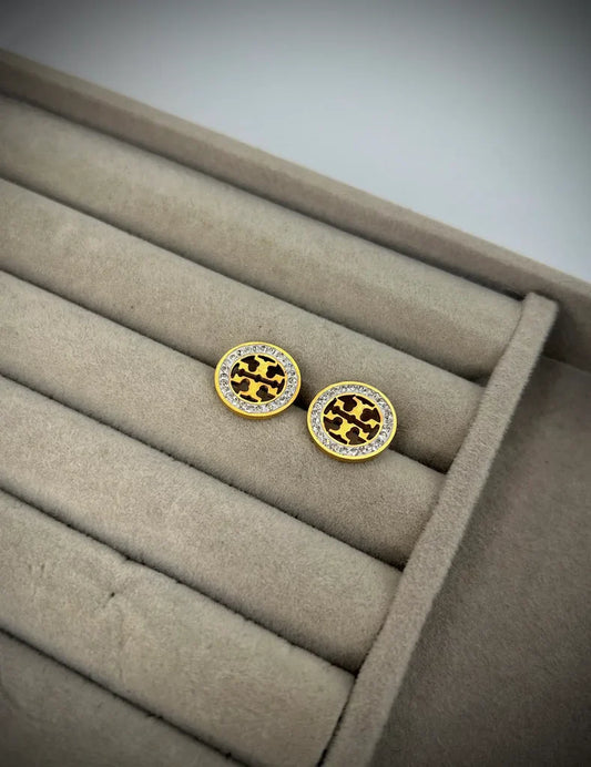 TY Signature Gold Plated Stud Earrings for Women