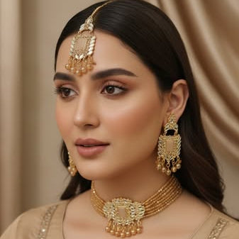 Stillness Kundan Glow Choker Watch Set for Women