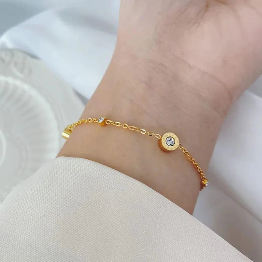 Stone Cartier Style Stainless Steel Bracelet for Women