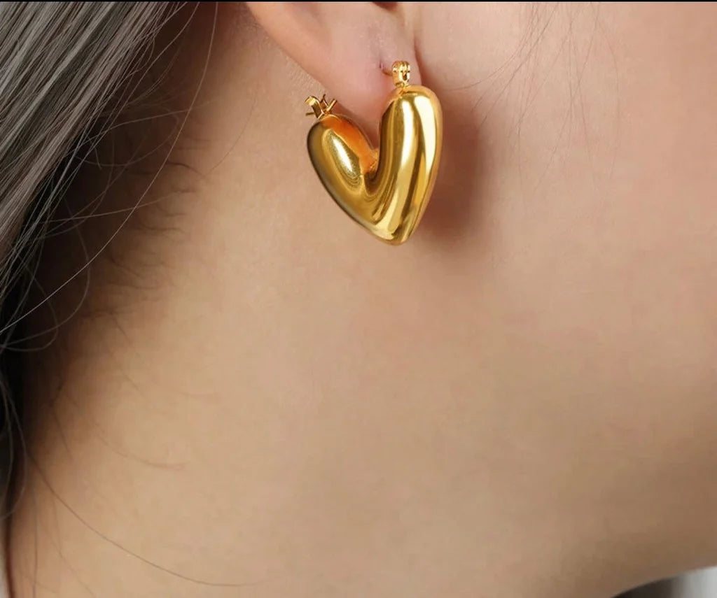 Stillness Heart Stud Earrings for Women