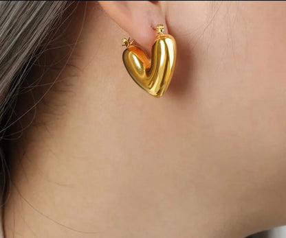 Stillness Heart Stud Earrings for Women