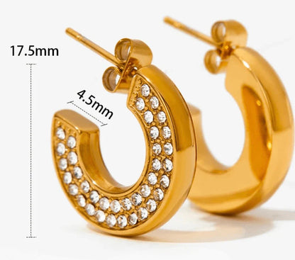 Stillness Glint Mini CZ Hoops for Women