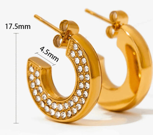 Stillness Glint Mini CZ Hoops for Women
