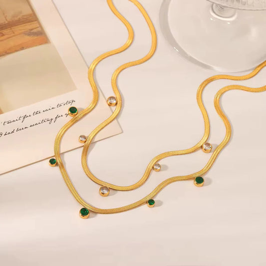 Stillness Snake Chain Stone Necklace for Women