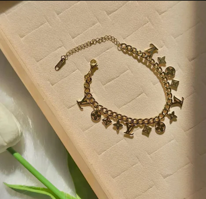 Stillness Heavy LV Charms Stainless Steel Necklace for Women