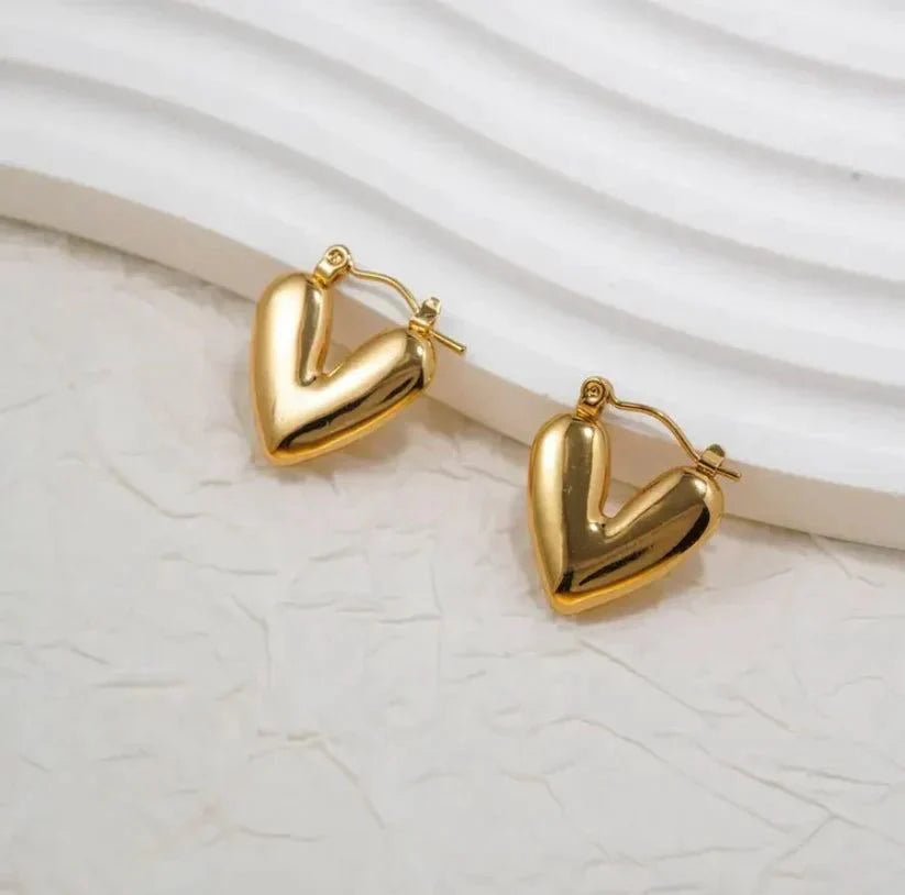 Stillness Heart Stud Earrings for Women