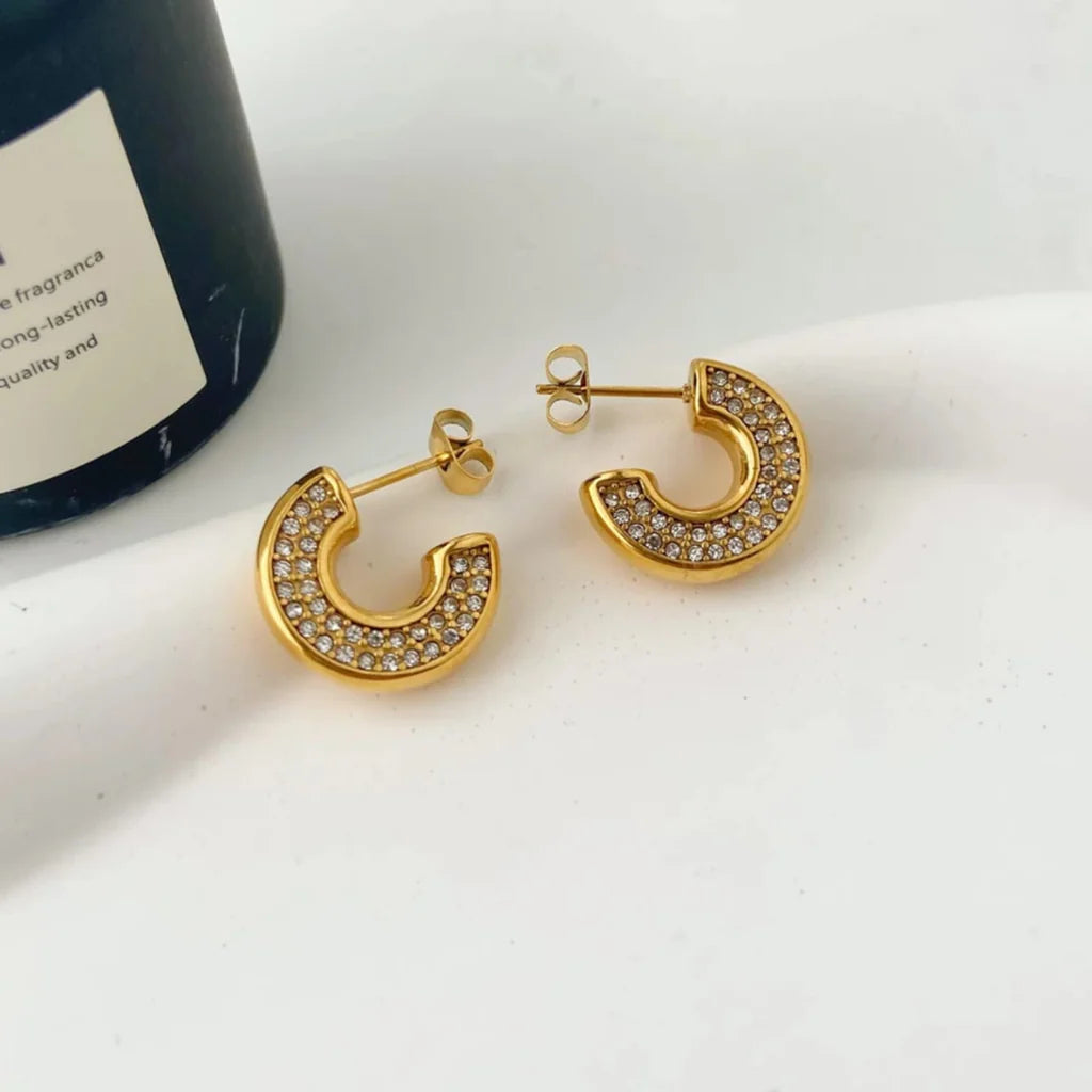 Stillness Glint Mini CZ Hoops for Women