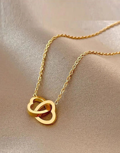 Stillness Twin Heart Stainless Steel Necklace for Women