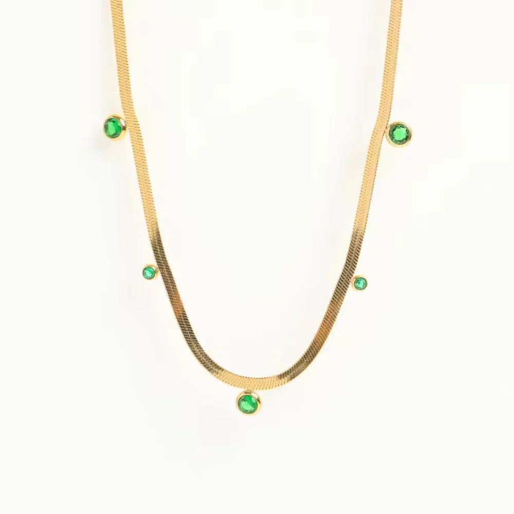 Stillness Snake Chain Stone Necklace for Women