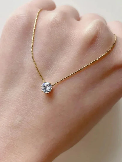 Stillness Solitaire Diamond Necklace for Women
