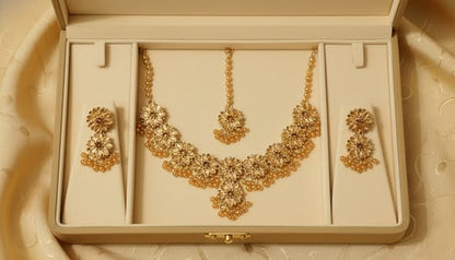 Stillness Full Kundan Flower Glow Set  Party Wear Edition for Women