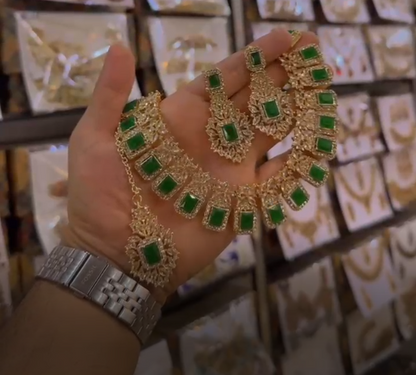 Royal Zircon Emerald Necklace Set for Women