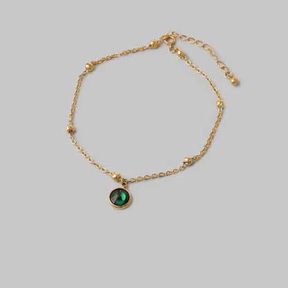 Emerald Glow Anklet for Women