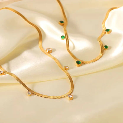 Stillness Snake Chain Stone Necklace for Women