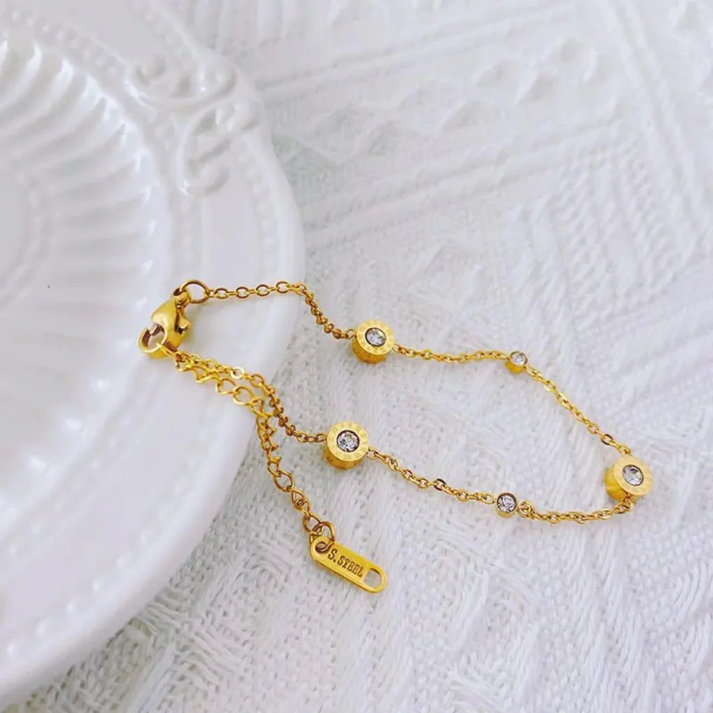 Stone Cartier Style Stainless Steel Bracelet for Women