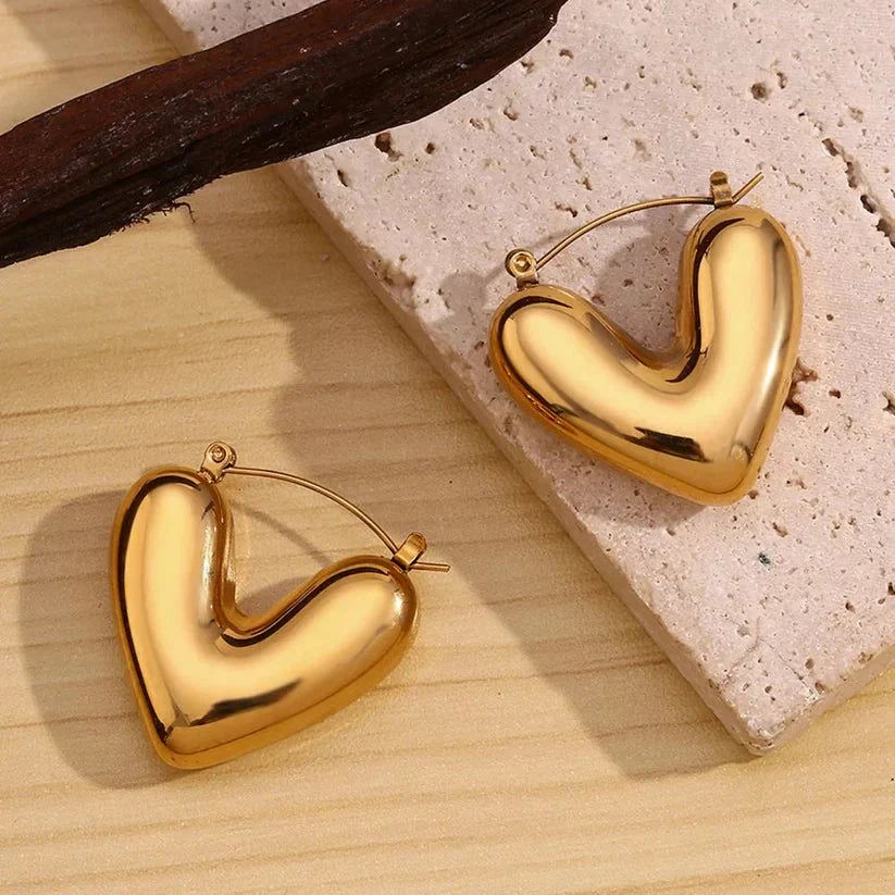 Stillness Heart Stud Earrings for Women