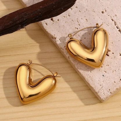 Stillness Heart Stud Earrings for Women