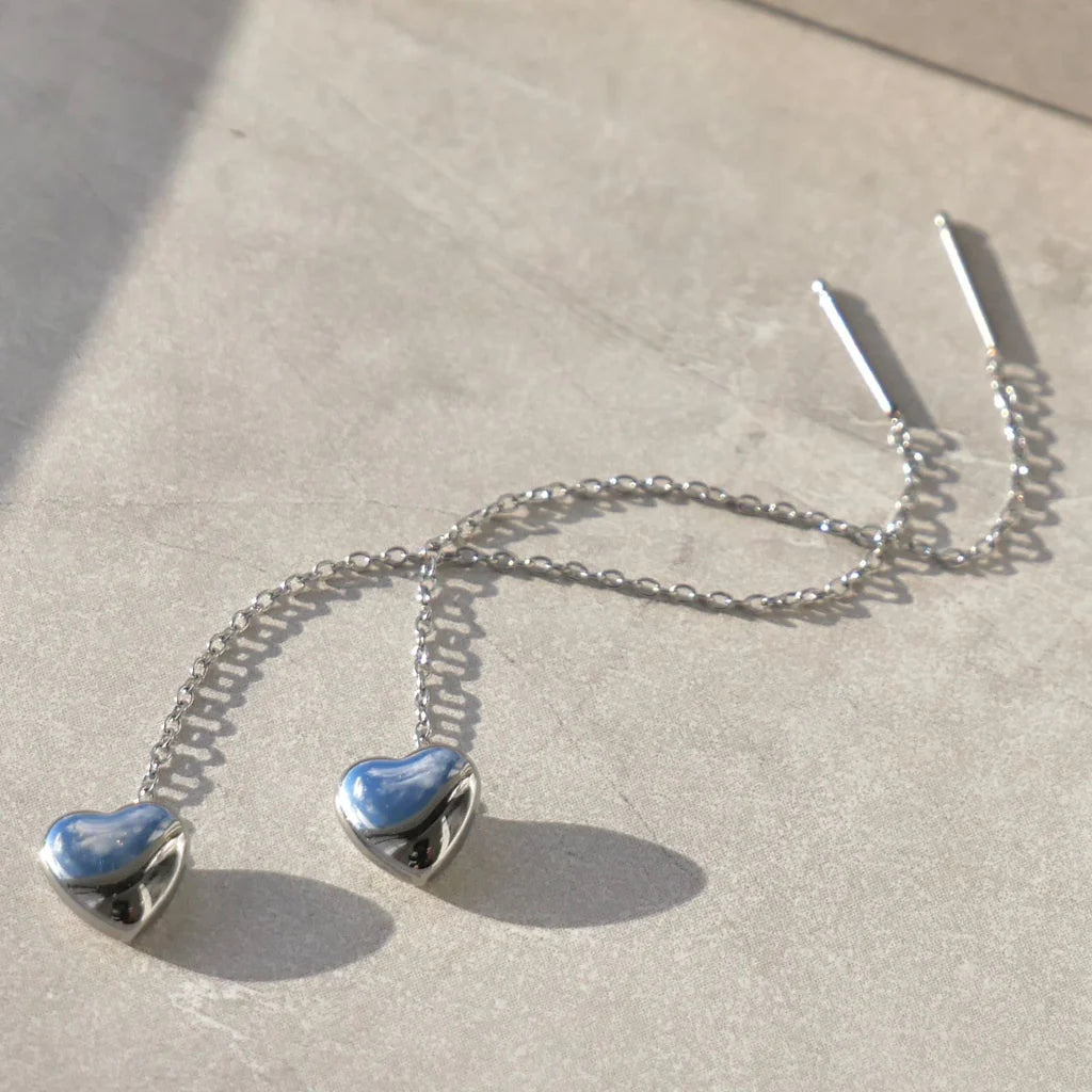 Stillness Heart Chain Earrings for Women