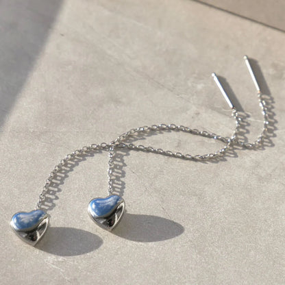 Stillness Heart Chain Earrings for Women