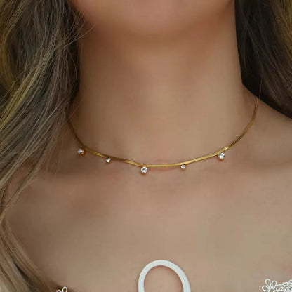 Stillness Snake Chain Stone Necklace for Women