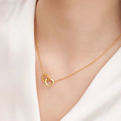 Stillness Twin Heart Stainless Steel Necklace for Women