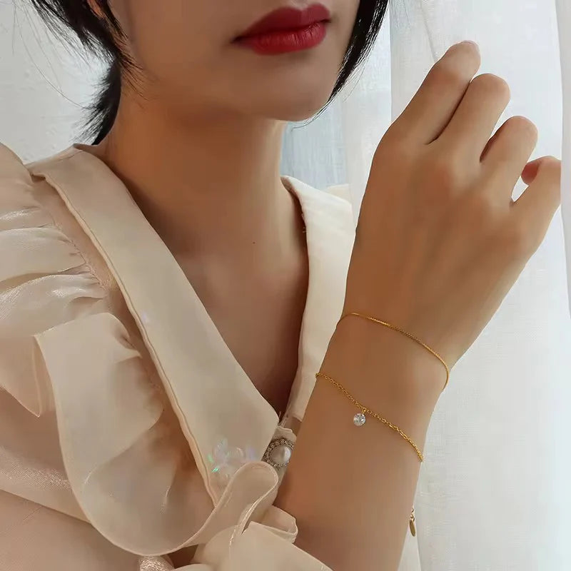 Stillness Matching Anklet &amp; Bracelet Set for Women