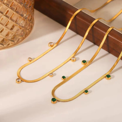 Stillness Snake Chain Stone Necklace for Women