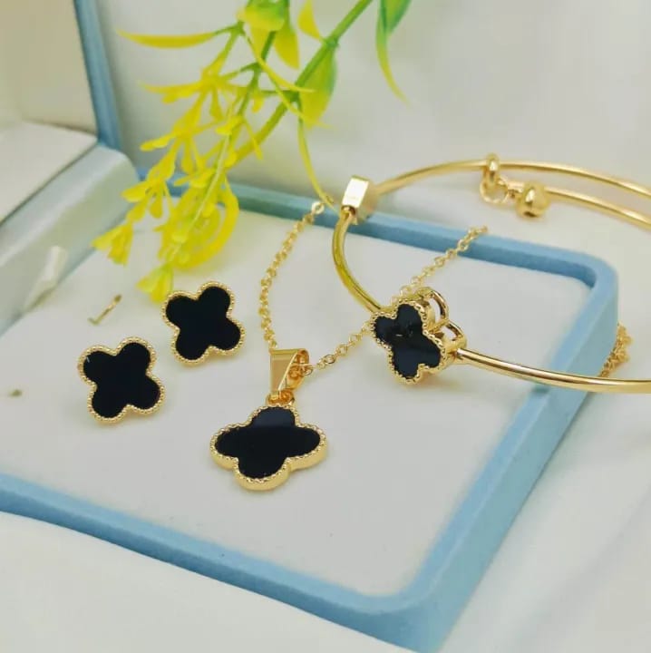 Stillness Premium Gold Plated Jewelry Set Locket, Earrings & Bracelet Collection