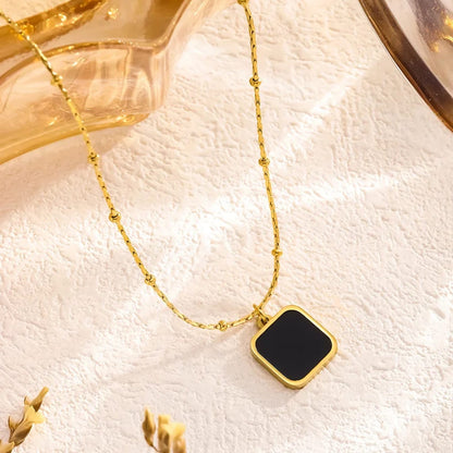 Lunara Signature Stone Stainless Steel Locket Chain for Women