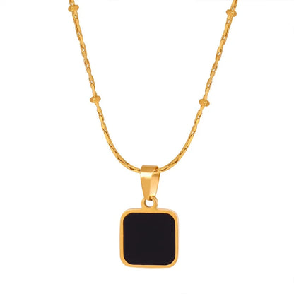 Lunara Signature Stone Stainless Steel Locket Chain for Women
