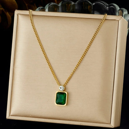 Stillness Signature Crystal Stainless Steel Pendant Chain for Women