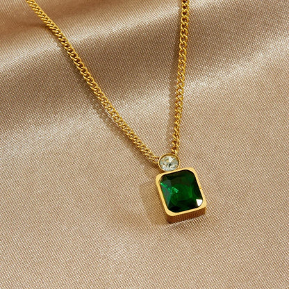 Stillness Signature Crystal Stainless Steel Pendant Chain for Women