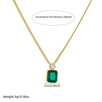 Stillness Signature Crystal Stainless Steel Pendant Chain for Women