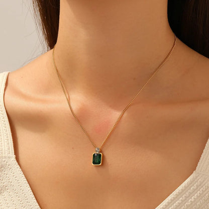 Stillness Signature Crystal Stainless Steel Pendant Chain for Women