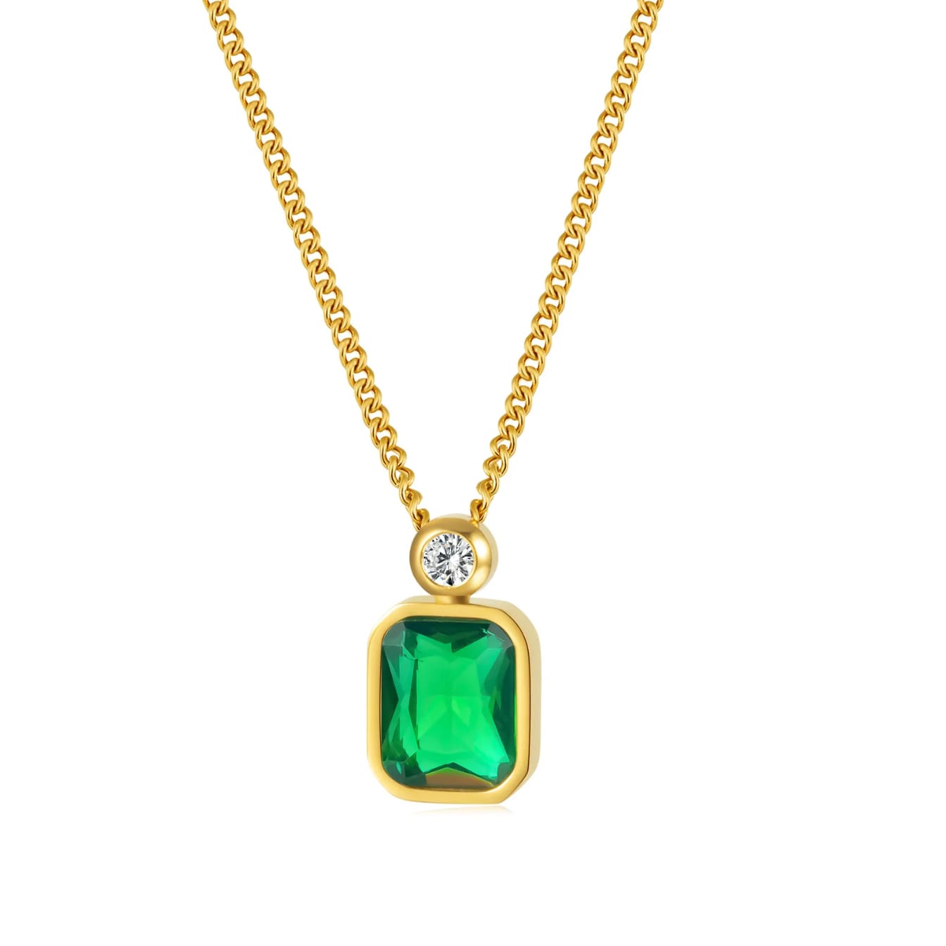 Stillness Signature Crystal Stainless Steel Pendant Chain for Women