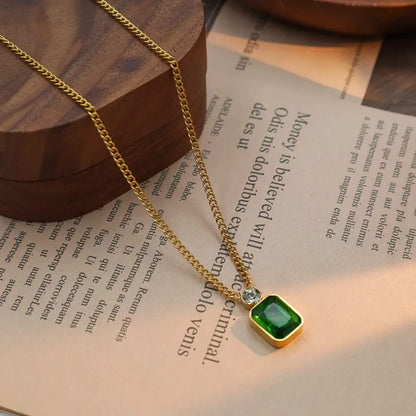 Stillness Signature Crystal Stainless Steel Pendant Chain for Women